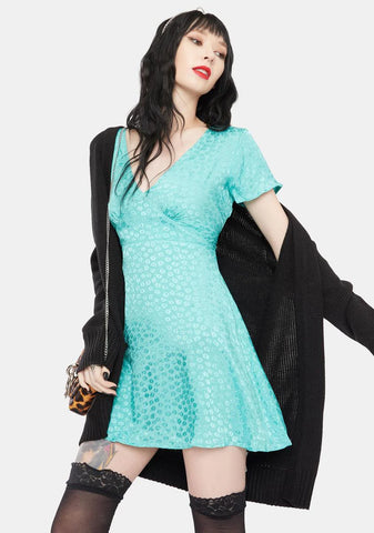 Turquoise Floral Elara Mini Dress