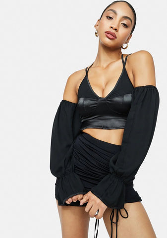 Keep Shaking Satin Crop Top