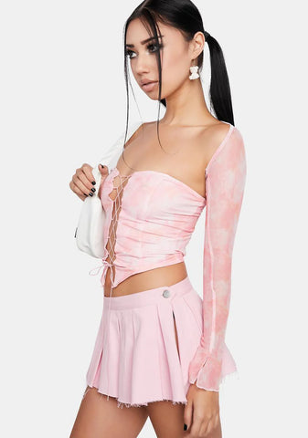 Peach Say Pretty Please Corset Top
