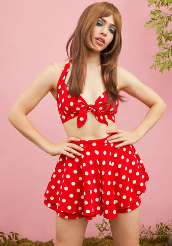 Strawberry Picking Circle Skort