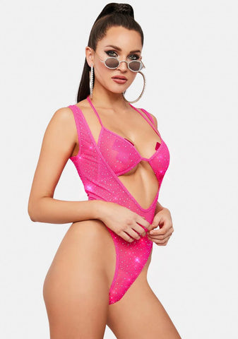 Diva Picture This Glitter Mesh Lingerie Set