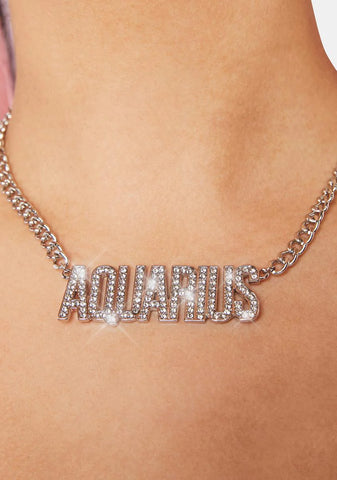 Aquarius Bling Chain Necklace