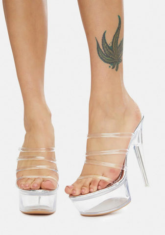 Silver Pep Talk Platform Heels
