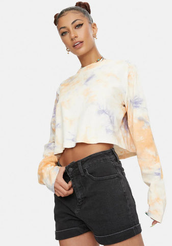 Mid Rise Cuffed Jean Shorts