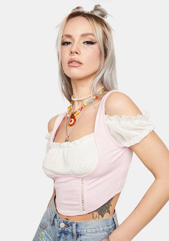 Baby Shoulda Coulda Corset Crop Top