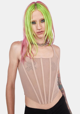 Bare No Comparison Mesh Corset Top