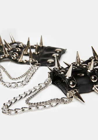 Fashionably Late Spiked Cuffs Set