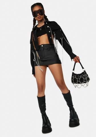 Night U Walk In Chained Denim Jacket
