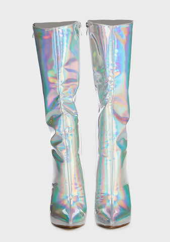 Silver Nova Stiletto Boots