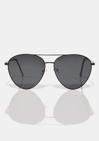 Black Charlie Aviator Sunglasses