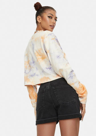 Mid Rise Cuffed Jean Shorts