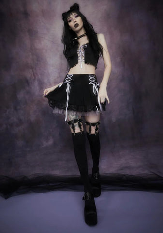 Of Minxes And Men Lace Up Twill Skirt