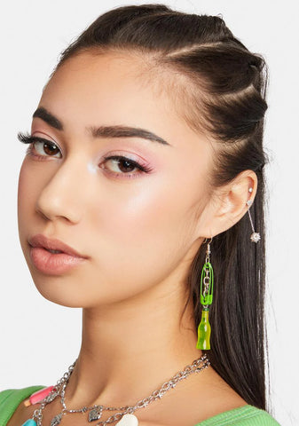 Lime Safety Soda Drop Earrings