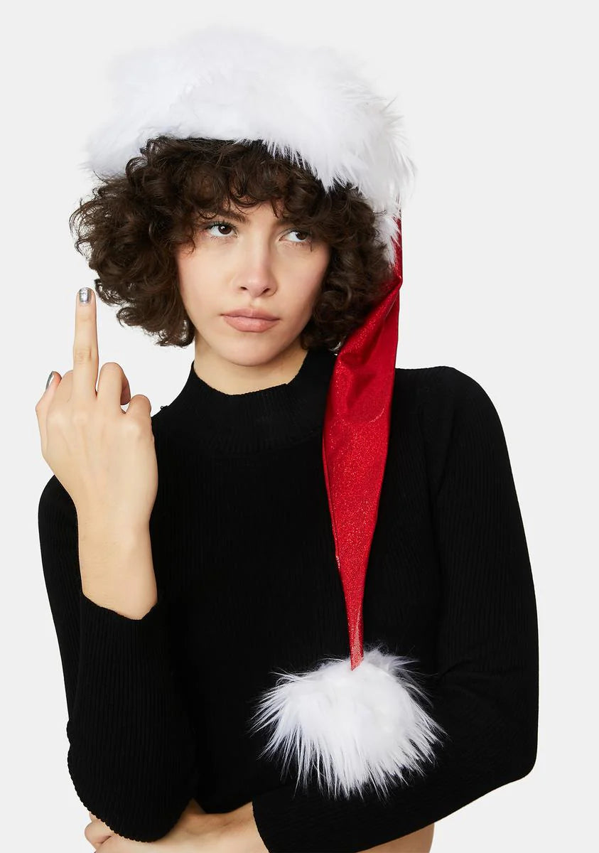 Red Metallic Santa Hat
