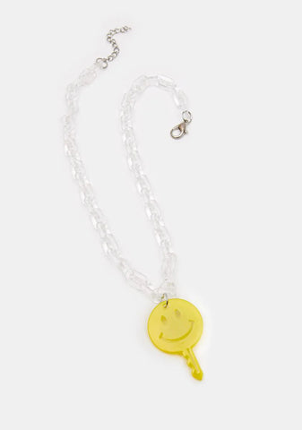 High Key Happy Clear Chain Necklace