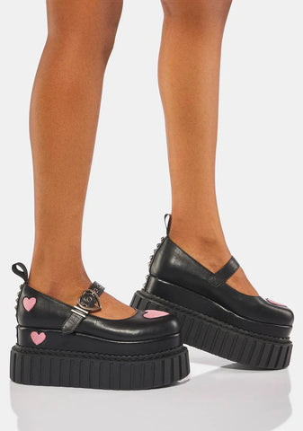Heart On Sleeve Platform Mary Janes