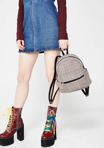 Skippin' Class Plaid Backpack