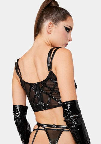 Enticing Vinyl Mesh 3-Piece Set