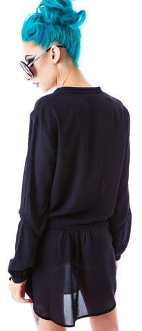 Heather Tunic Top - Black