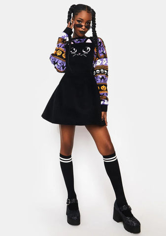 Pawsitively Purrfect Pinafore Dress