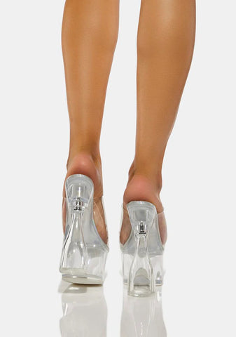 Amaranth Clear Platform Heels