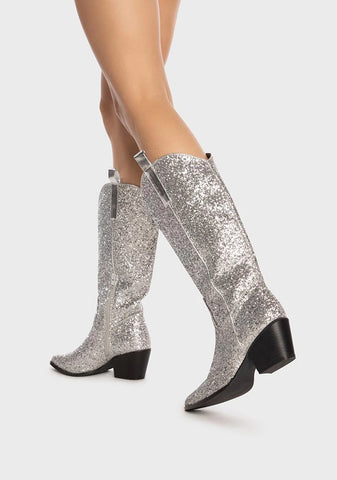 Silver Venicee Cowboy Boots