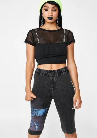 Onyx Boy Eagle Glitch Cycling Shorts