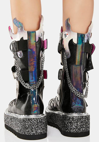 Super Hot Light Up Platform Boots