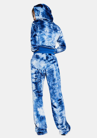 In A Flurry Tie Dye Velvet Lounge Pants