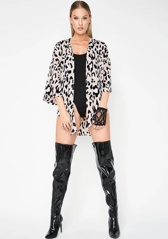 Roam Wild Leopard Kimono