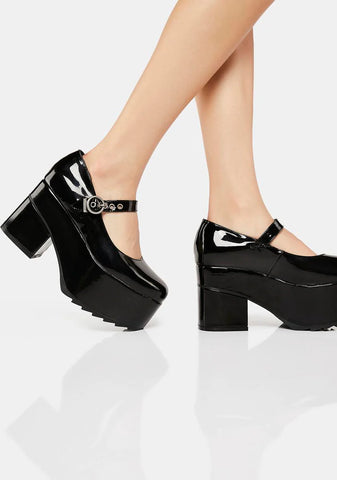 Black Secret Garden Mary Janes