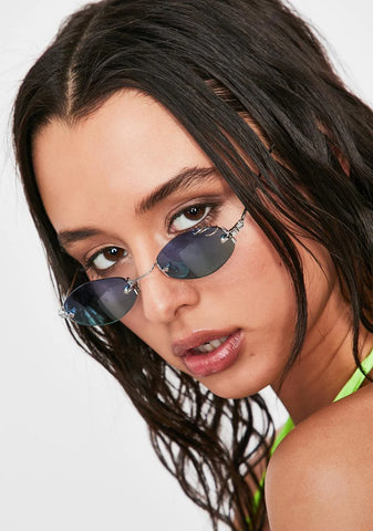 Blue Green Pierced Oval Sunglasses