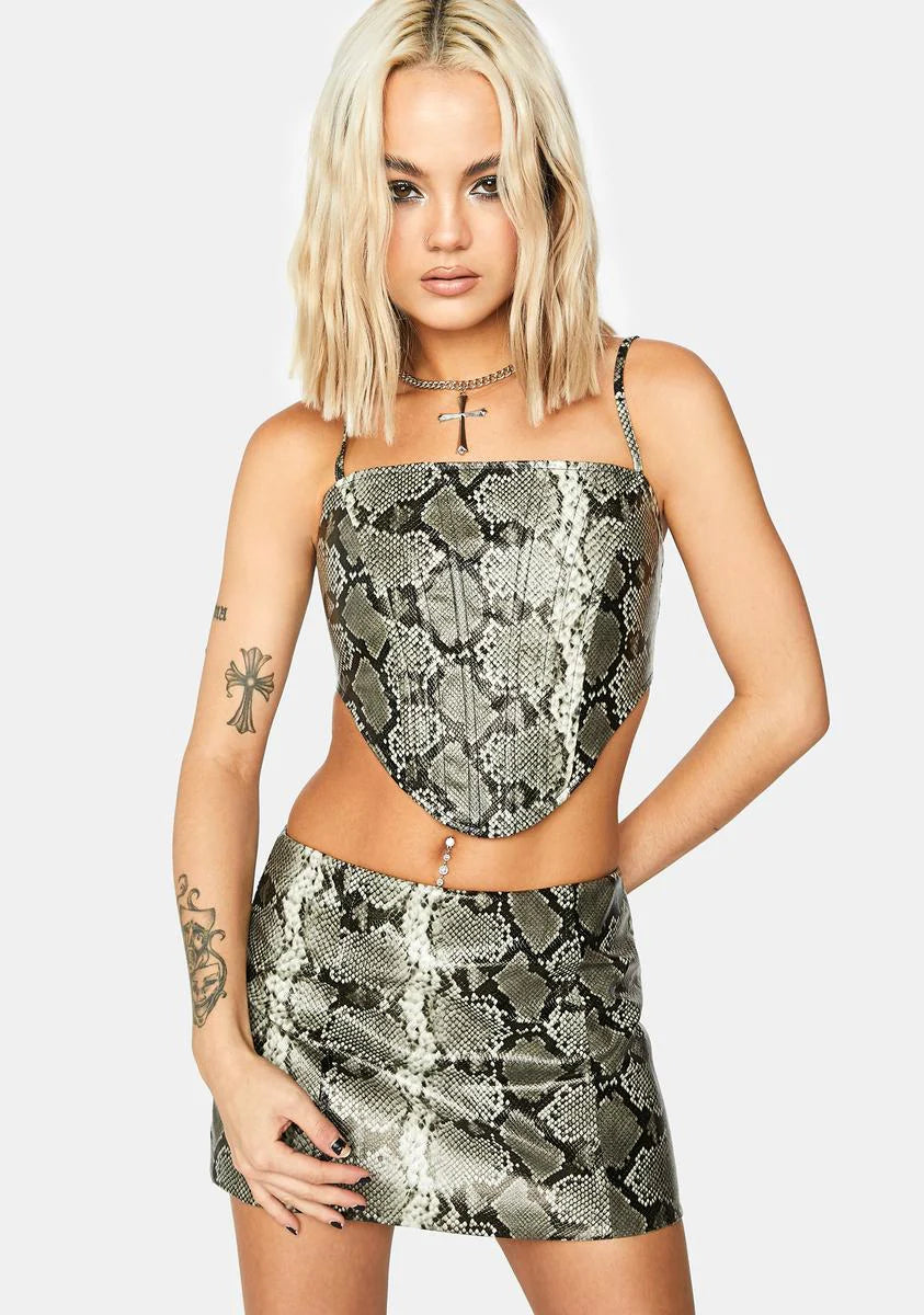 Zion Snakeskin Mini Skirt