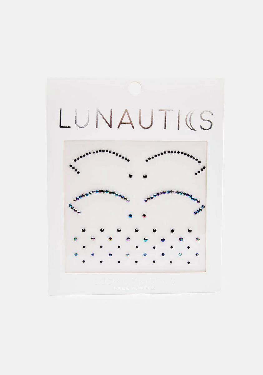 Black Iridescent Cut Crease Face Jewels