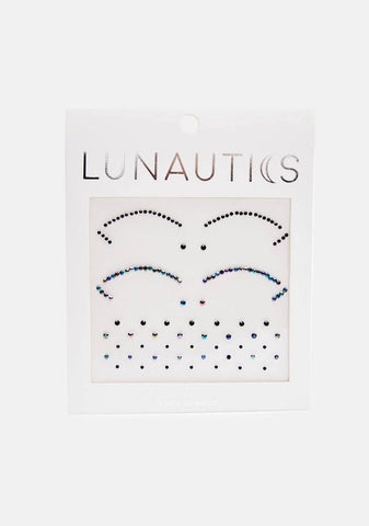 Black Iridescent Cut Crease Face Jewels