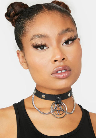 Empty Threat Vegan Leather Choker Necklace