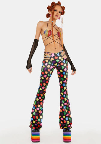 Circle Of Love Cut-Out Flares
