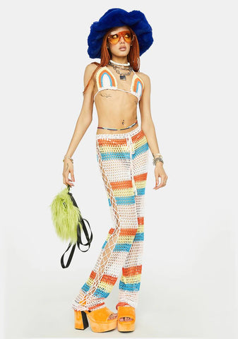 Tropical Vacay Crochet Pants Set
