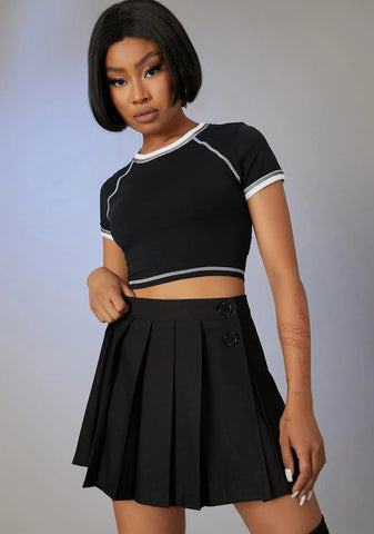 International Flights Pleated Skirt