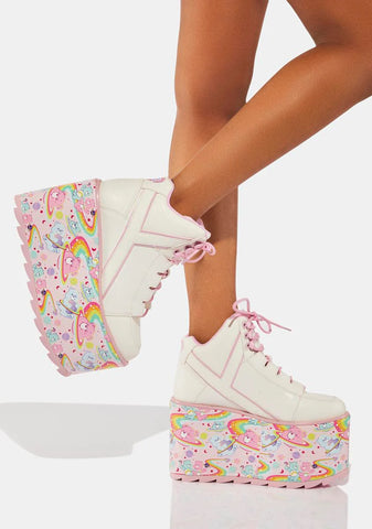 Qozmo Cosmic Care Bears Platform Sneakers