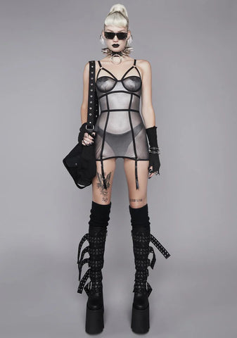 Crave The Night Metallic Mesh Dress