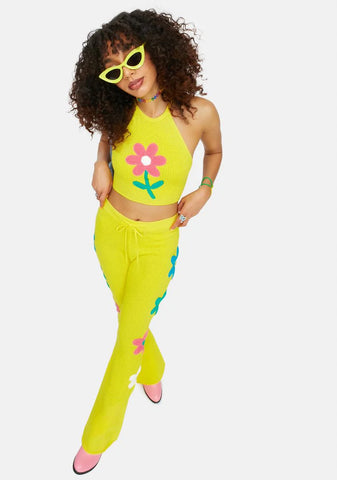 Summer Bummer Babe Daisy Crochet Halter Top