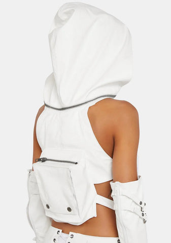 Compression Lace-Up Backpack Hoodie