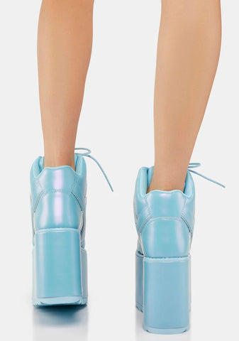 Pearl Blue Qozmo Platform Sneakers