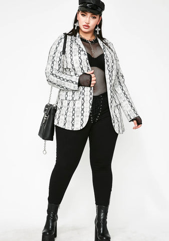 Miss Toxic Bite Snake Print Blazer