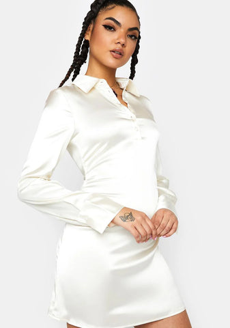 Way Down Now Satin Mini Dress
