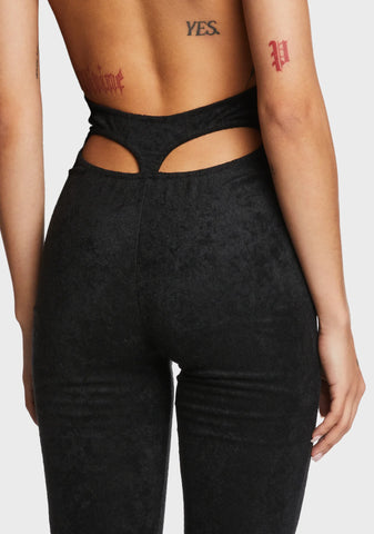 Terri Open Back Jumpsuit - Black