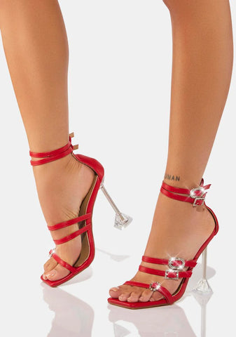 Hot Bling My Line Buckle Heels