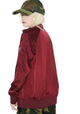 Satin Boyfriend Bomber Jacket