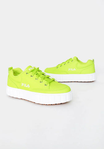 Neon Yellow Sandblast Low Sneakers